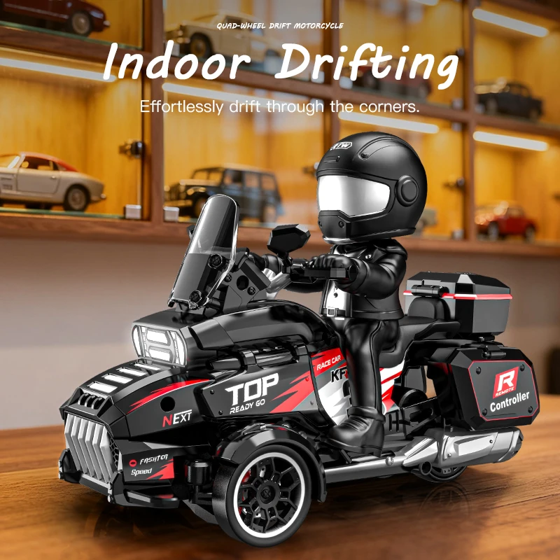 

2026 New KF35 Mini Three-Wheeled RC Motorcycle, 2.4Ghz Electric High-Speed Simulated Moto Toy with LED Lights Ideal Gift for Kid