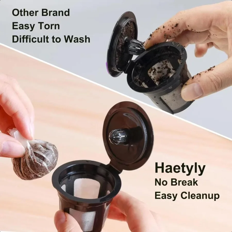 عبوتان من أكواب K قابلة لإعادة الاستخدام مع 200 قطعة من فلتر ورق القهوة المتوافق مع ماكينة صنع القهوة Keurig Single Service 1.0 و2.0 #4