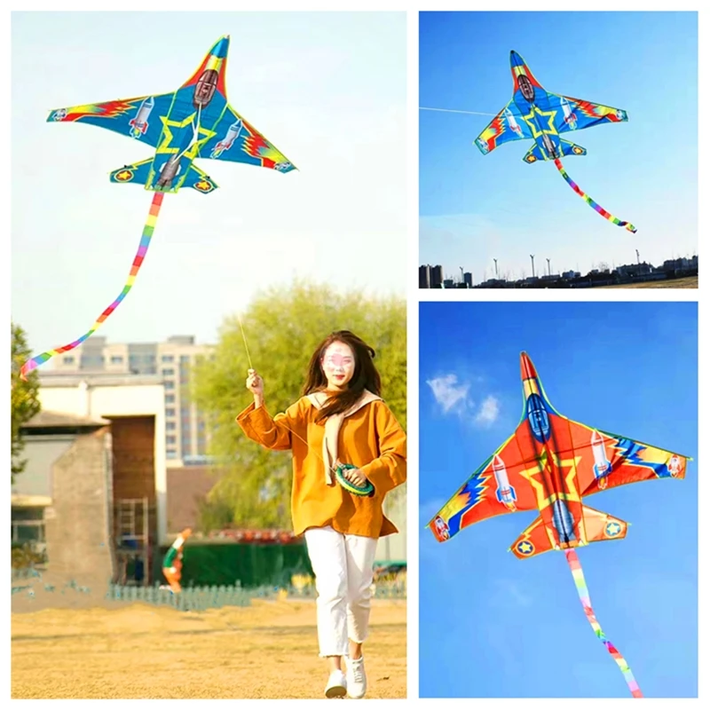 

free shipping children plane kite string line for kids fighter kite outdoor toys flying wing throwing glider flight kite flying