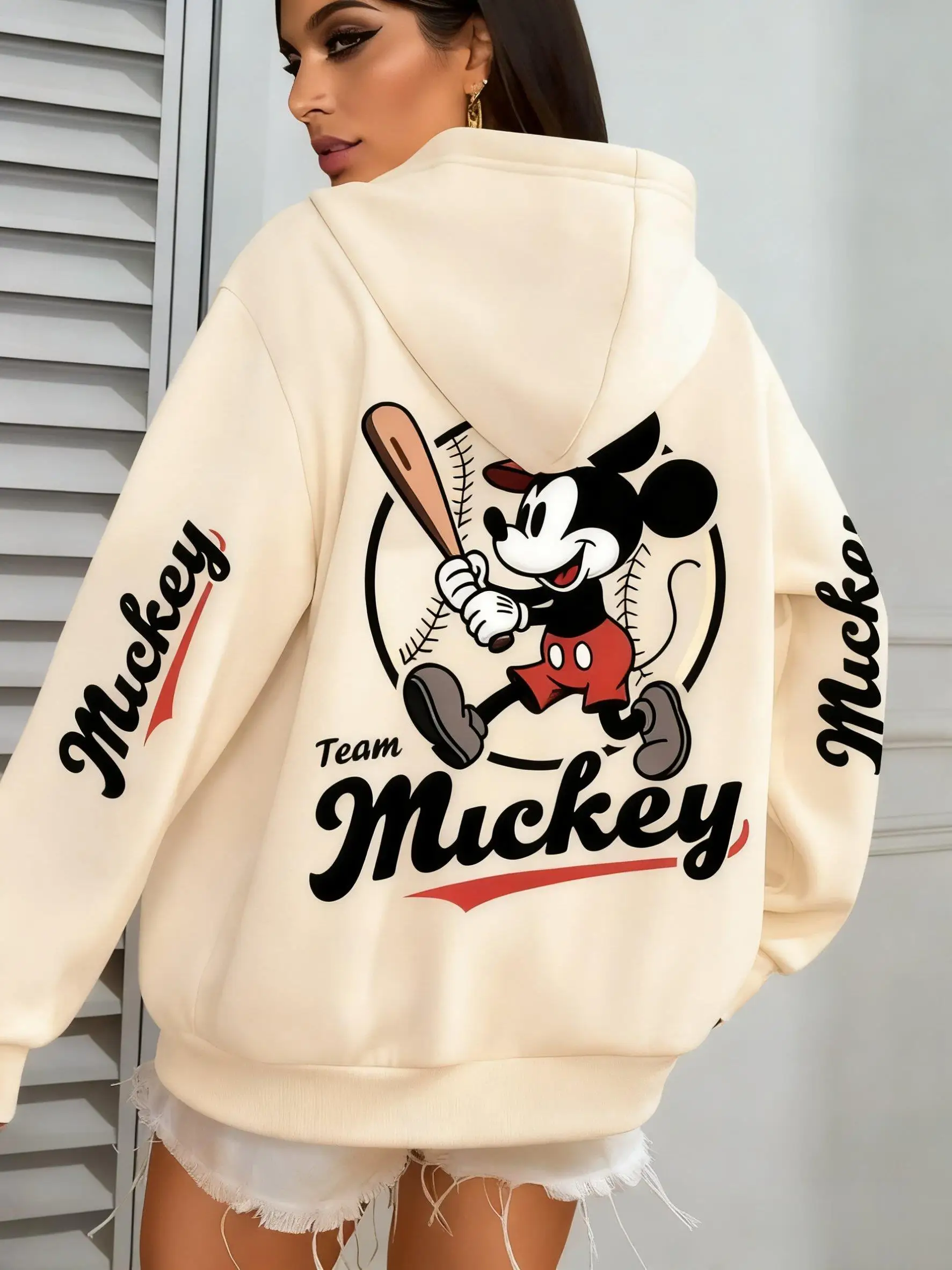 Y2k Disney Mickey Felpa con cappuccio Donna Uomo Casual Pullover Felpa Streetwear Oversize Vintage Top a maniche lunghe Nuova moda autunnale