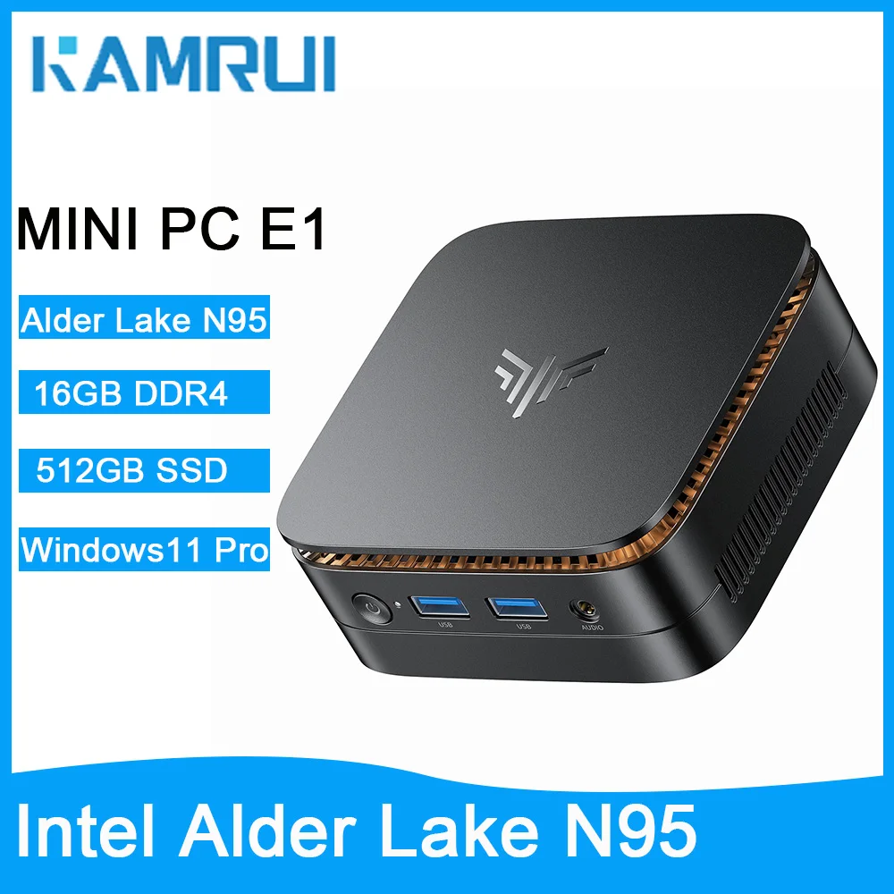 KAMRU Mini PC Alder Lake N95 DDR4 16GB/8GB RAM 512GB/256GB SSD Win11 Pro WiFi5 BT4.2 Mini computadora de escritorio para oficina de negocios