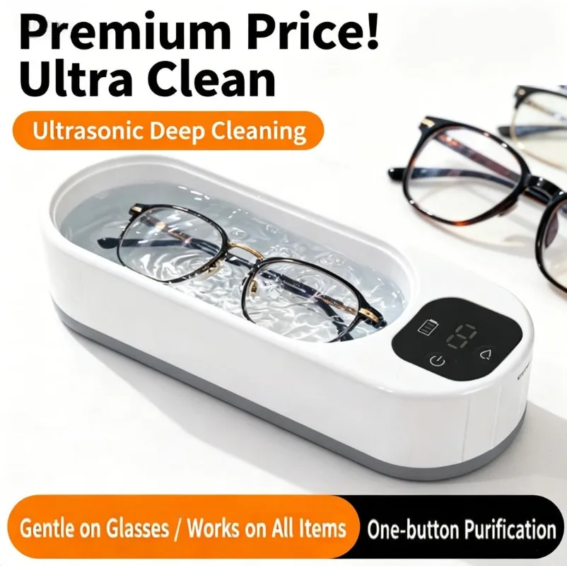 

Ultrasonic Cleaner, Portable Vibration Cleaning Machine for Glasses, Jewelry, Watch & Dental Retainers