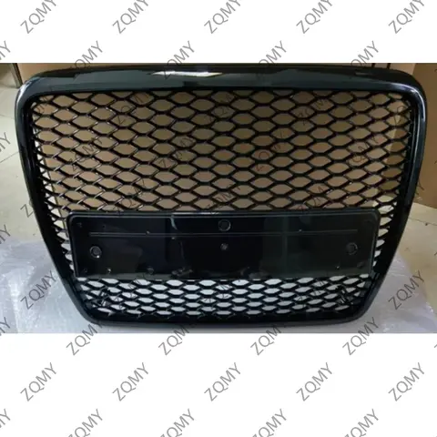 아우디 A6/A6L/S6 2006-2009 2010 2011 차량용 프론트 범퍼 그릴 센터 패널 스타일링 상단 그릴 (RS6 스타일 개조) 로고 포함/로고 없음