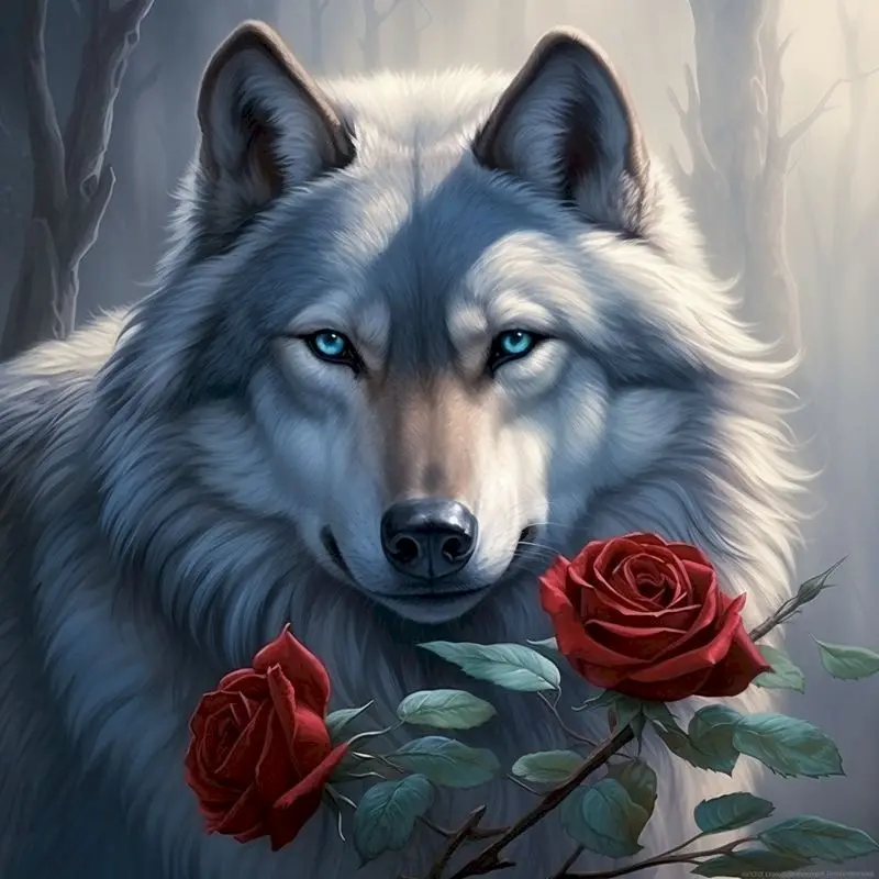 

GATYZTORY 5D DIY Diamond Painting Set Animal Wolf Pictures Of Rhinestones Diamond Embroidery Sale Mosaic Cross Stitch Decortion