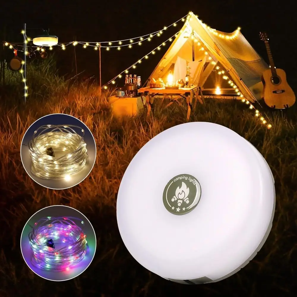 

New Waterproof Camping Lights 5 Modes USB Charging Camper String Lights 4 in 1 Retractable Multifunctional Light