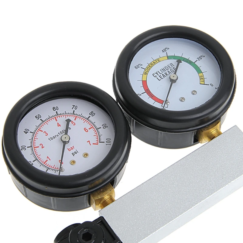 Auto Cylinder Engine Leak Leakdown Tester Compression Gauge Diagnostic Detector