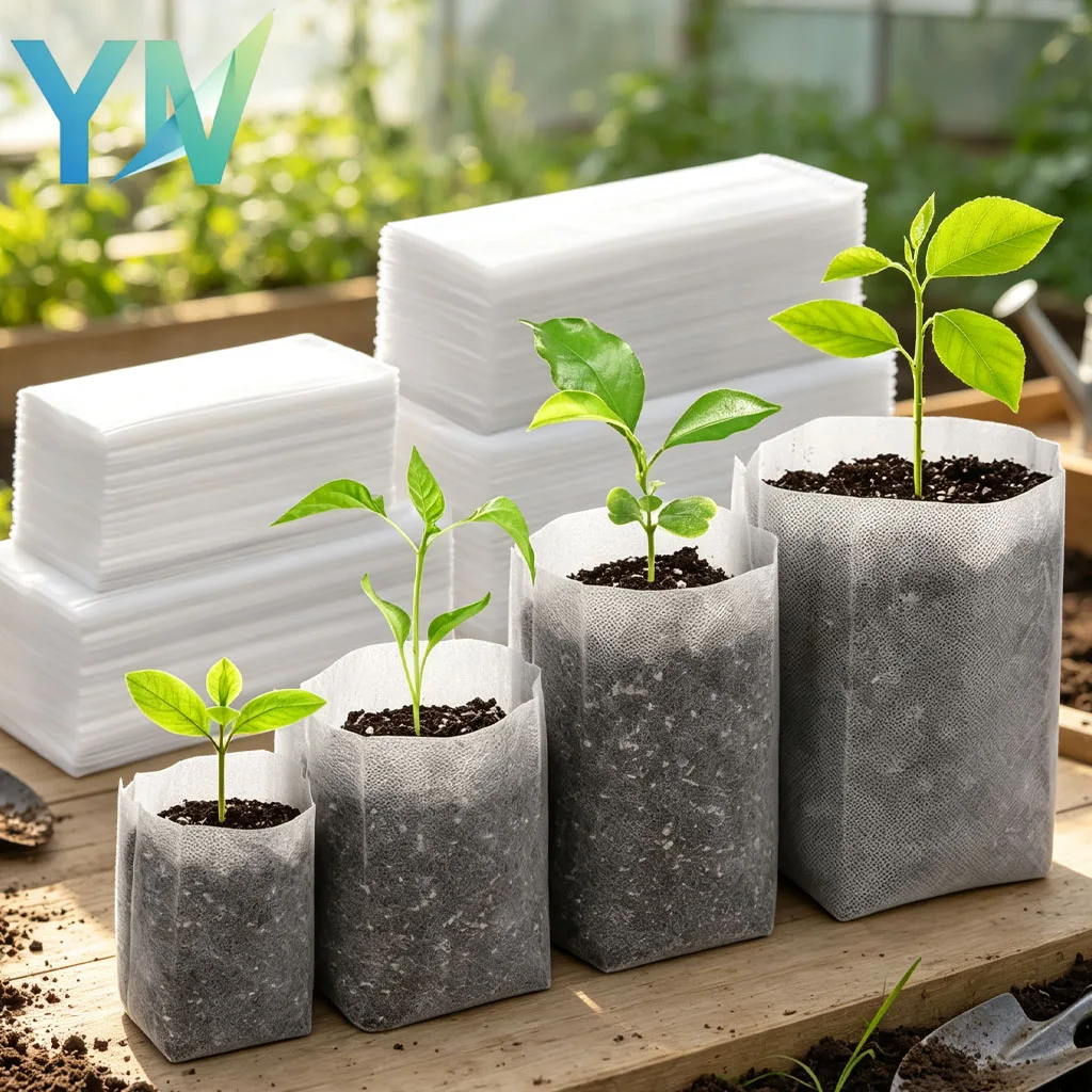 100-1000PCS Fabric Plant Nursery Bags Degradable Seed Starting Pots with Foldable Edge for Seedling Transplant Home Garden