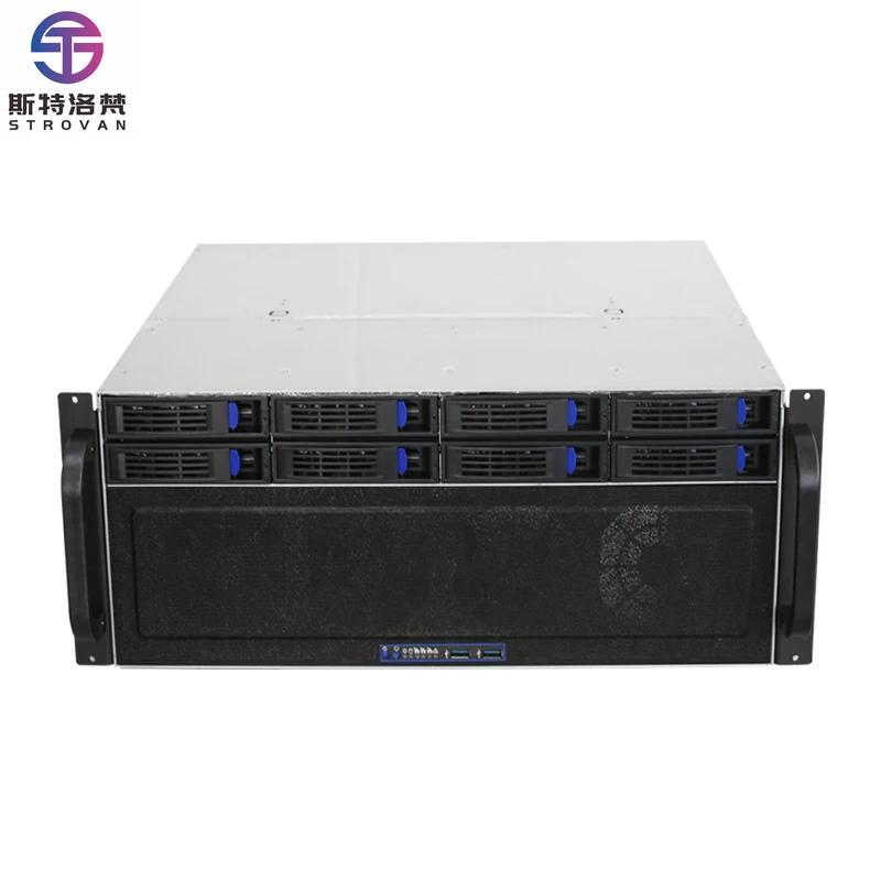 Server 4U 8bays  Server Rackmount Server Chassis Sgcc Steel 1.2mm SAS/SATA Backplane with Optional Interface