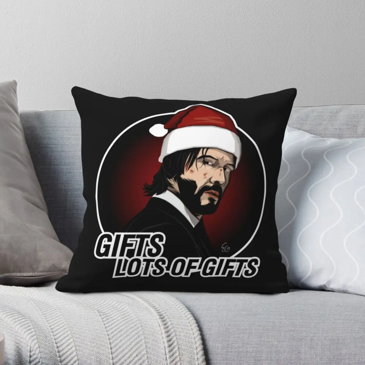 John Wick Pillowcase Polyester Linen Velvet Creative Zip Decorative Throw Pillow Case Sofa Seater Cushion Cover 45x45