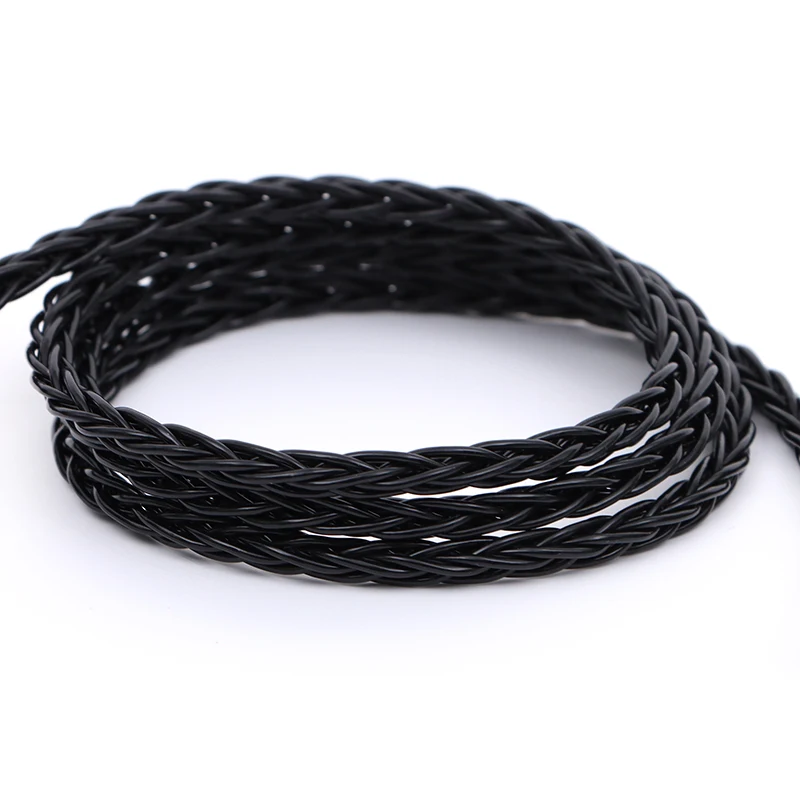 極上　端材　9954g 東さ8-0317① XINHS 3.5mm 8 Core Black Silver Plated Cable MMCX 0.78mm 2Pin QDC