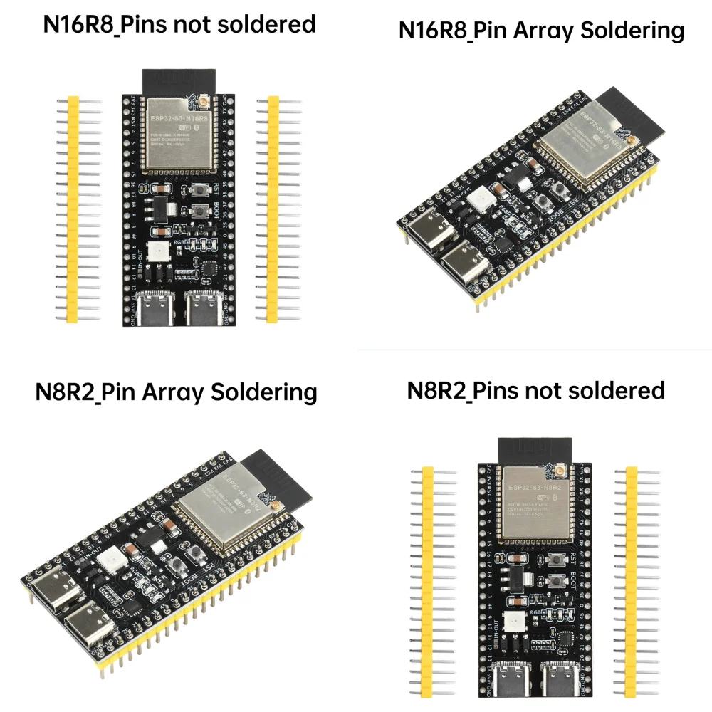ESP32-S3 Dual Type-C Development Board CORE Board ESP32-S3 N16R8 N8R2 WS2818RGB Module With Antenna Base