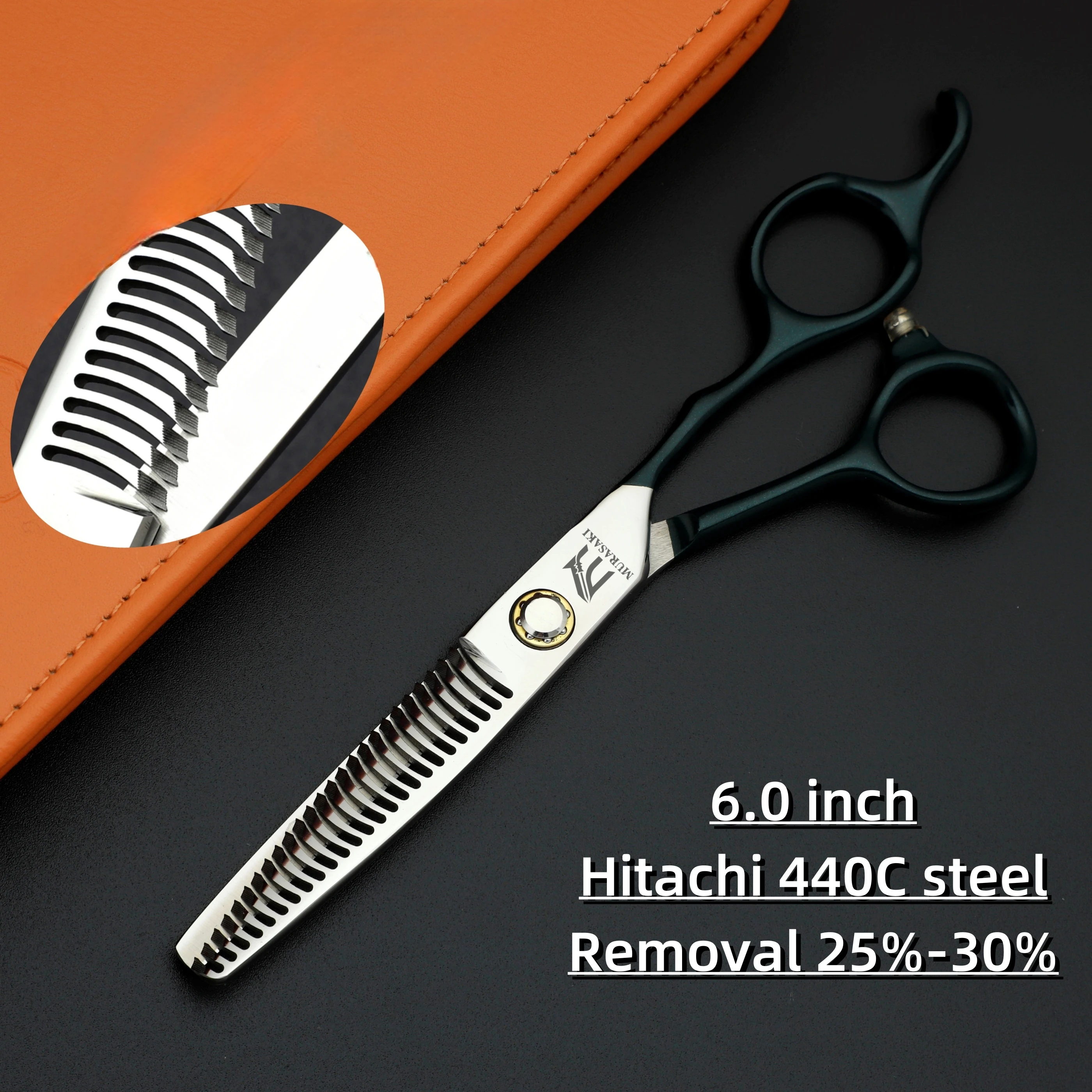 MURASAKI Professionelle Friseurschere, 6,0 Zoll Haarschneideschere, Hitachi 440C Stahl, Hochwertiges Friseurzubehör – Detail 11
