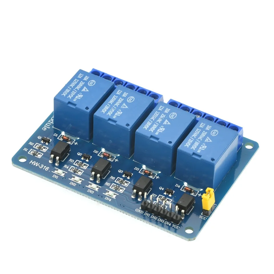 5V 12V 4-Kanal-Relaismodulplatine mit Optokoppler, Niedrigpegel-Auslösung für Arduino ARM PIC – Detail 4