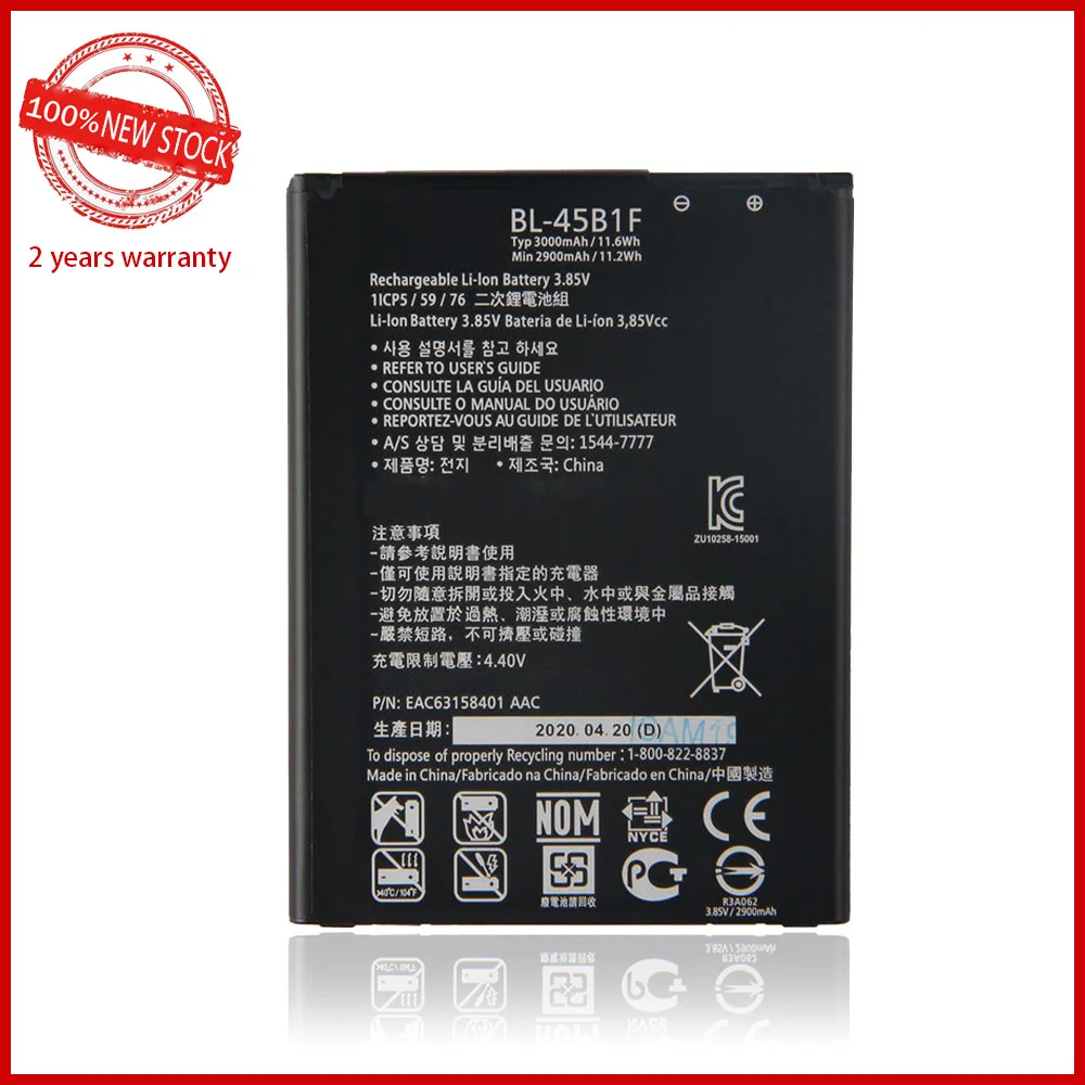 100% Original 3000mAh BL-45B1F Battery For LG V10 H961N F600 H900 H901 VS990 H968 BL45B1F Phone High quality Battery