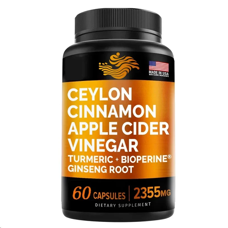 5-in-1 Ceylon Cinnamon Capsules 2355 Mg Containing Cider Vinegar, Turmeric, and Ginseng Cinnamon Pepper ( Capsules)