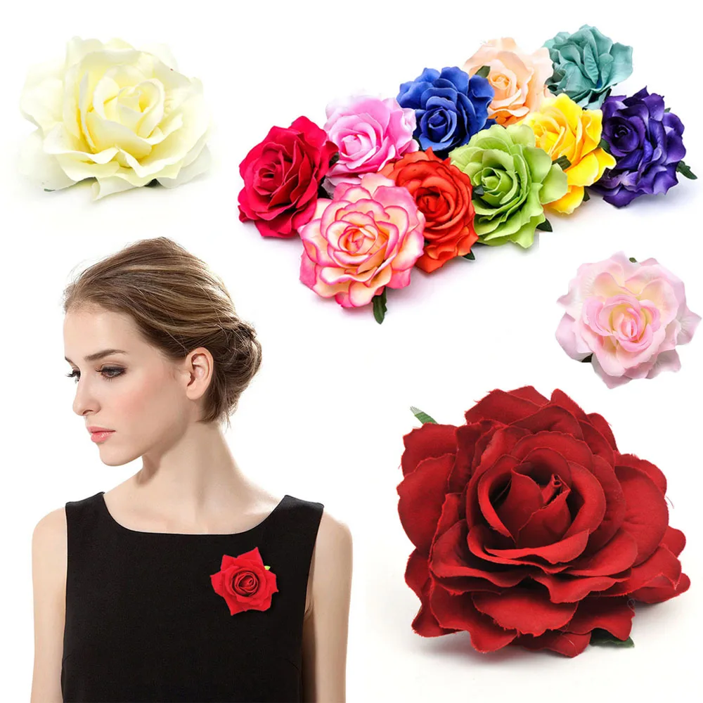 Fashion Bridal Bridesmaid Hair Clip Brooch Wedding Rose Flower Hairpin