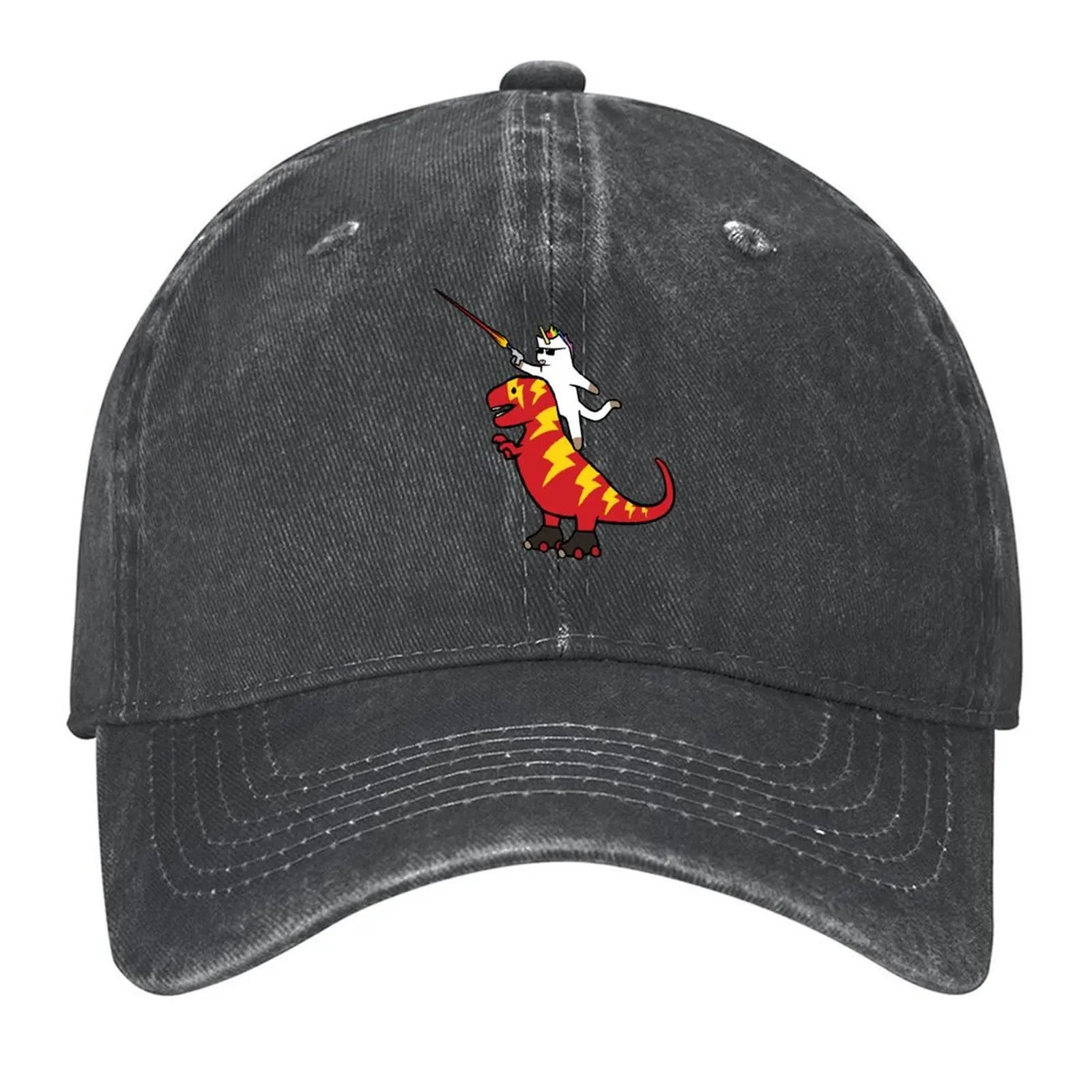 

Unicorn Cat Riding Lightning T-Rex Baseball Cap New Hat Mountaineering Ball Cap Golf Hat Golf Men Women's