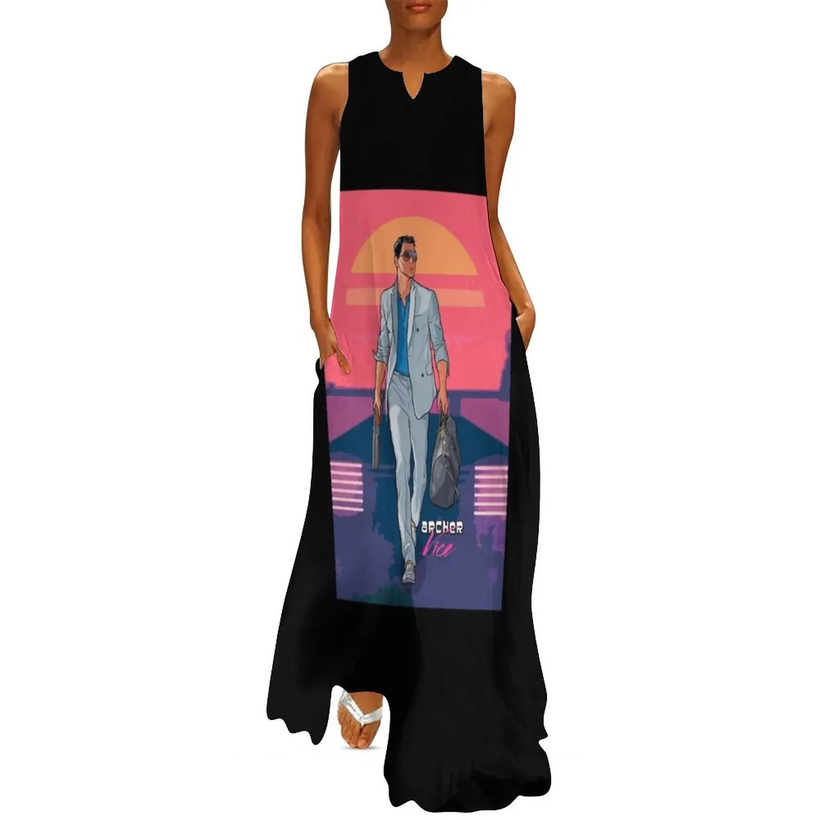 Archer in the sunset Sticker Long Dress Long dress Elegant gowns