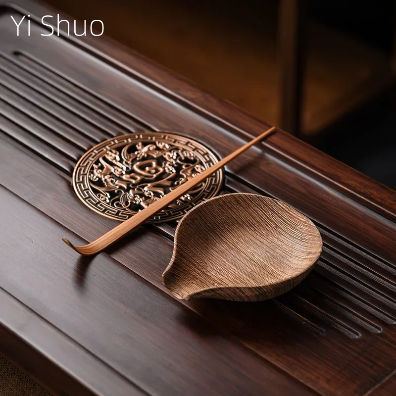 Door Frame Tea Spoon Kung Fu Tea Set Handmade Tea Holder Tea Spoon Tea Appreciation Tea Ceremony Utensils Tea Pull Caddy Spoon