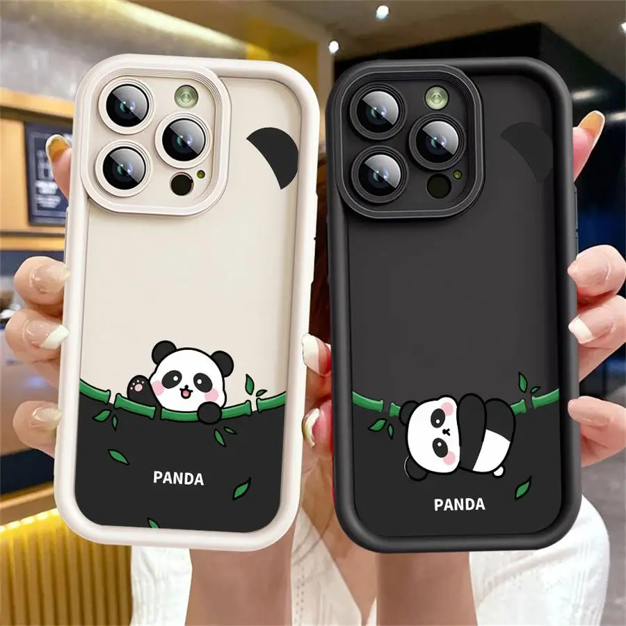

Чехол для Apple iPhone 11, 15 Pro Max, 14 Plus, 13, 12, 16, противоударный защитный чехол, силиконовый чехол, чехол для телефона, милая мультяшная панда