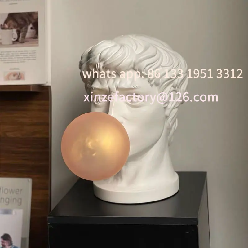 Customizable Figurines Bedroom Aesthetic Statue Modern Living Creative Sculptures David Bubble Lights Sculpture Nordic Designer