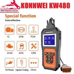 KONNWEI KW480 OBD2 Car Diagnostic Automotive Code Reader OIL TPMS Reset OBD 2 Adapter Full Systems Scanner Auto Tools for B M W