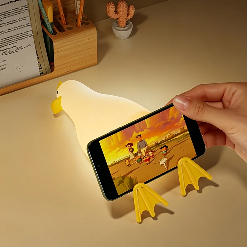 

Sunset Lamp Lying Flat Duck Shape LED Night Light Soft Dimmable Lighting Bedside Sleep Lamp Home Bedroom Decorative Ornament
