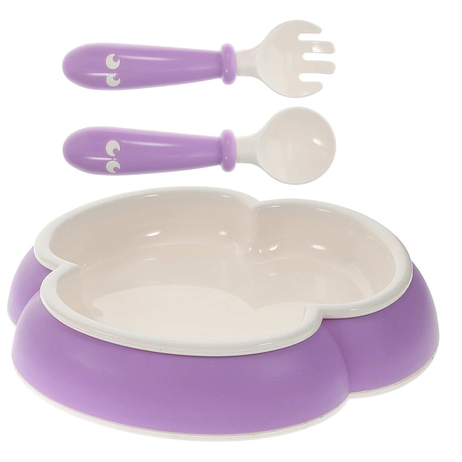 

1Pcs Baby Suction Cup Bowl With Spoon Fork Set Soft Edges Silicone Feeding Tableware For Infants