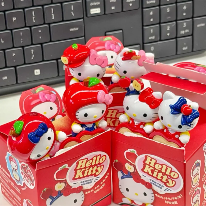 

New Hellokitty Apple Party Series Sticker Hipper Cuddly Blind Box Surprise Figures Collect Ornament Doll Friend Holiday Present