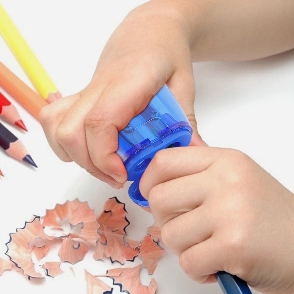 

8pcs Pencil Sharpener Dual Hole Manual Adjustable Portable Compact Lightweight Student Artist Office Multi Function PP Handheld