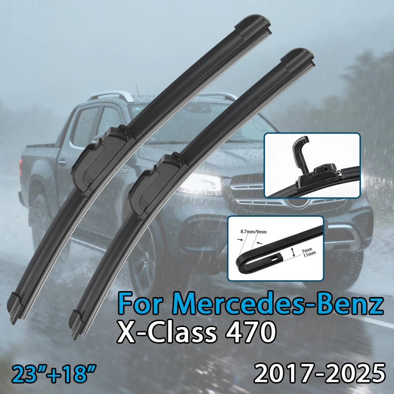 Für Mercedes-Benz X-Klasse 470 2017-2025 23'' + 18'' Auto Wischer Klinge Front scheibenwischer Fit U Haken Arm Windschutzscheibe Auto Wischer Klingen