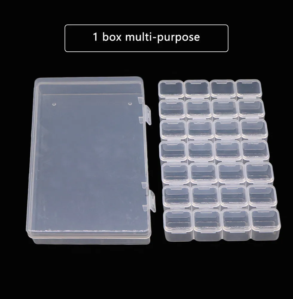 28 Grids Compartment Transparent Medicine Box Jewellery Packing Plastic Removable Box Nail Art Tool Storage Case