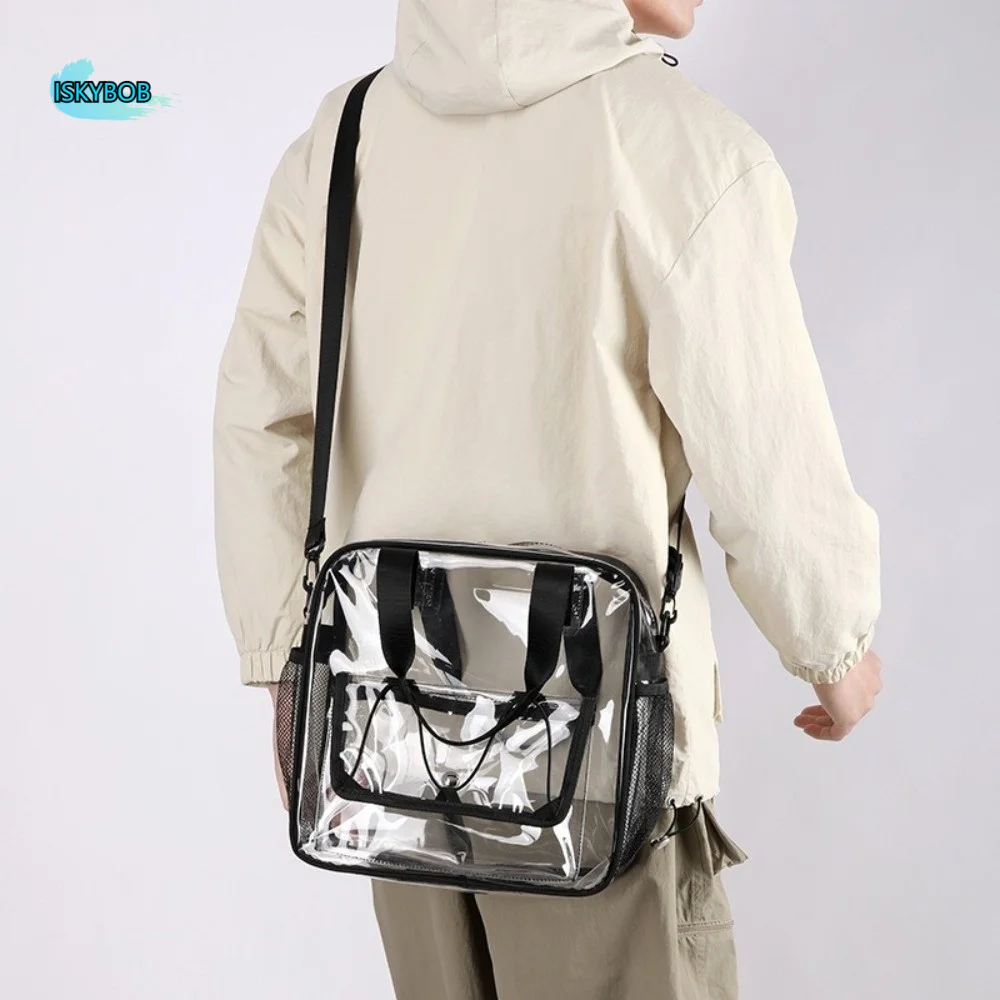 

Large Capacity Transparent Crossbody Bag PVC Waterproof Toiletries Handbag Single Shoulder Lightweight Washing Storage Bag Women