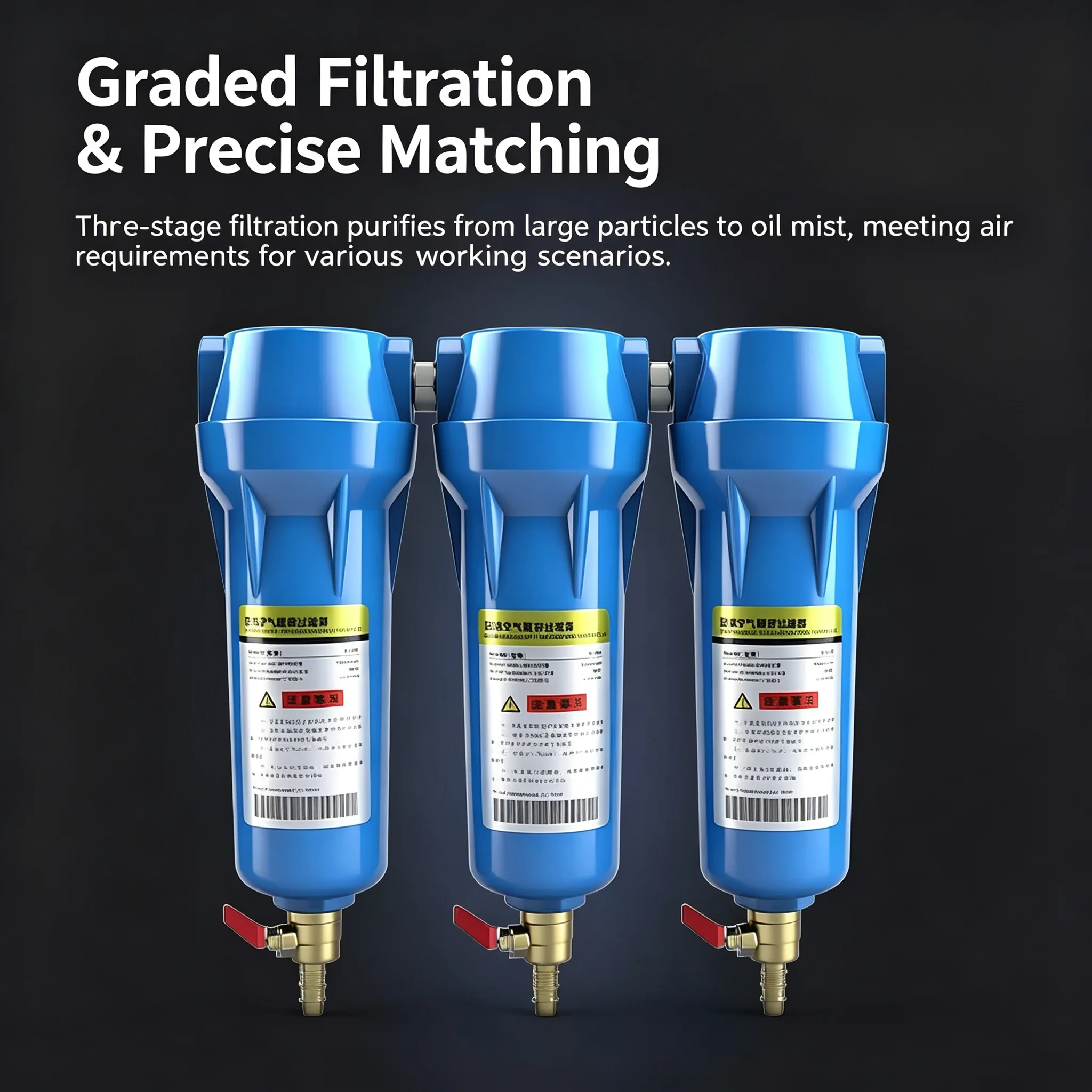 QPS Precision 024 Compressed Air Filter Oil Water Separator for Air Compressor Dryer Efficient Water Removal 0.15