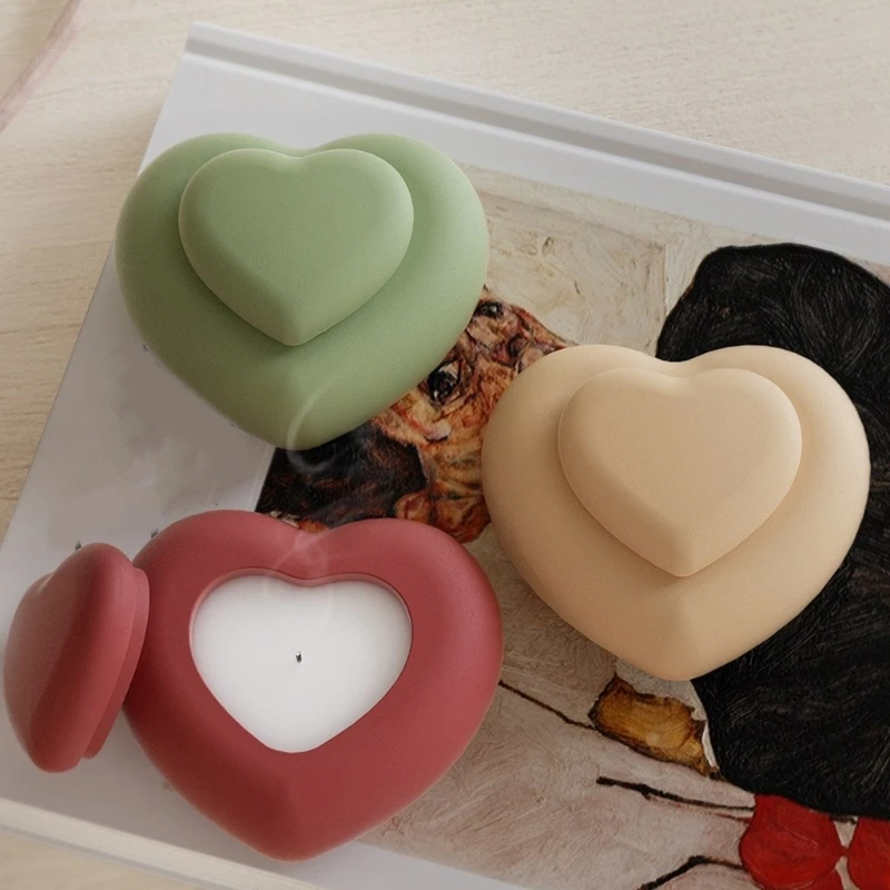 Multipurpose Heart Shaped Sturdy Silicone Molds Accessory for Crafting Scented and Jewelry Storage Containers