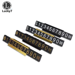 Counter Top Adjustable Price Tags Kit $ Euro Card Jewelry Clothes Numberal Digit Display Cube Sign Label Alloy Board Stand Frame