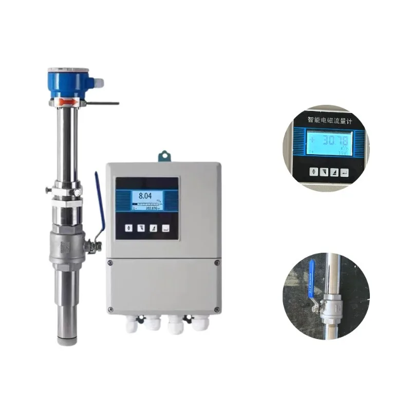 Customizable Stainless Steel Plug-In Electromagnetic Flowmeter Accurate Water Medium Measurement OEM Supported OM Brand 2-Year