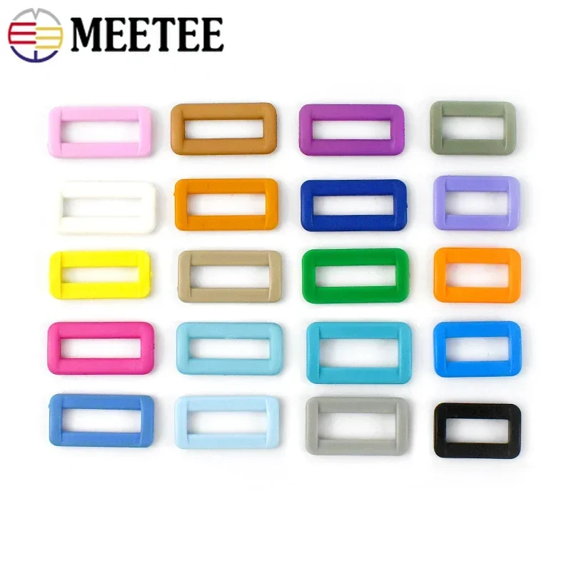 20Pcs 25/32/38mm Plastikowa klamra regulacyjna Tri-Glide Kwadratowy pierścień O D Zapięcie Pasek torby Złącze Hak Obroża dla psa Akcesoria do szycia