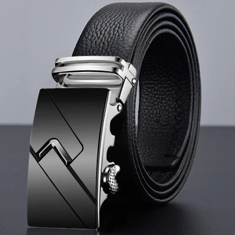 EnvironFamous-Ceinture en cuir véritable pour hommes, sangle masculine, structure automatique en métal, marque de luxe, qualité de l'environnement