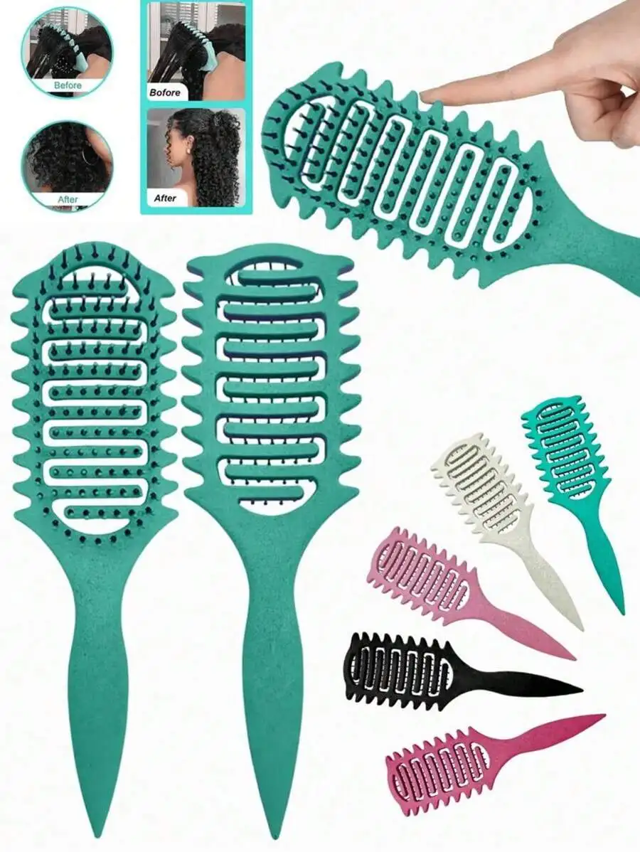Locken-Definierbürste mit Hohlraumdesign, Entwirrbürste für nasses, lockiges Haar, Formgebende Lockenbürste, Friseurwerkzeug – Detail 6