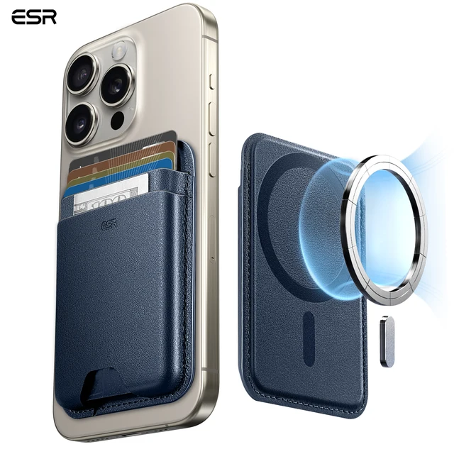 ESR dla iPhone 15 14 HaloLock Magnetic Wallet dla iPhone 14 Pro Max Smart Card Storage Case dla 12/12 Pro dla iPhone 13 Pro Max