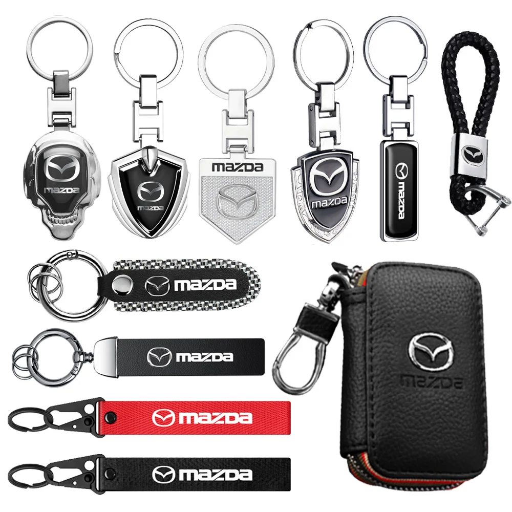 1pc 3d Metall Auto Schlüssel bund Zink legierung Schlüssel anhänger Charm Schlüssel tasche Zubehör für Mazda 3 5 Axela CX5 CX3 CX9 Demio RX7 MS