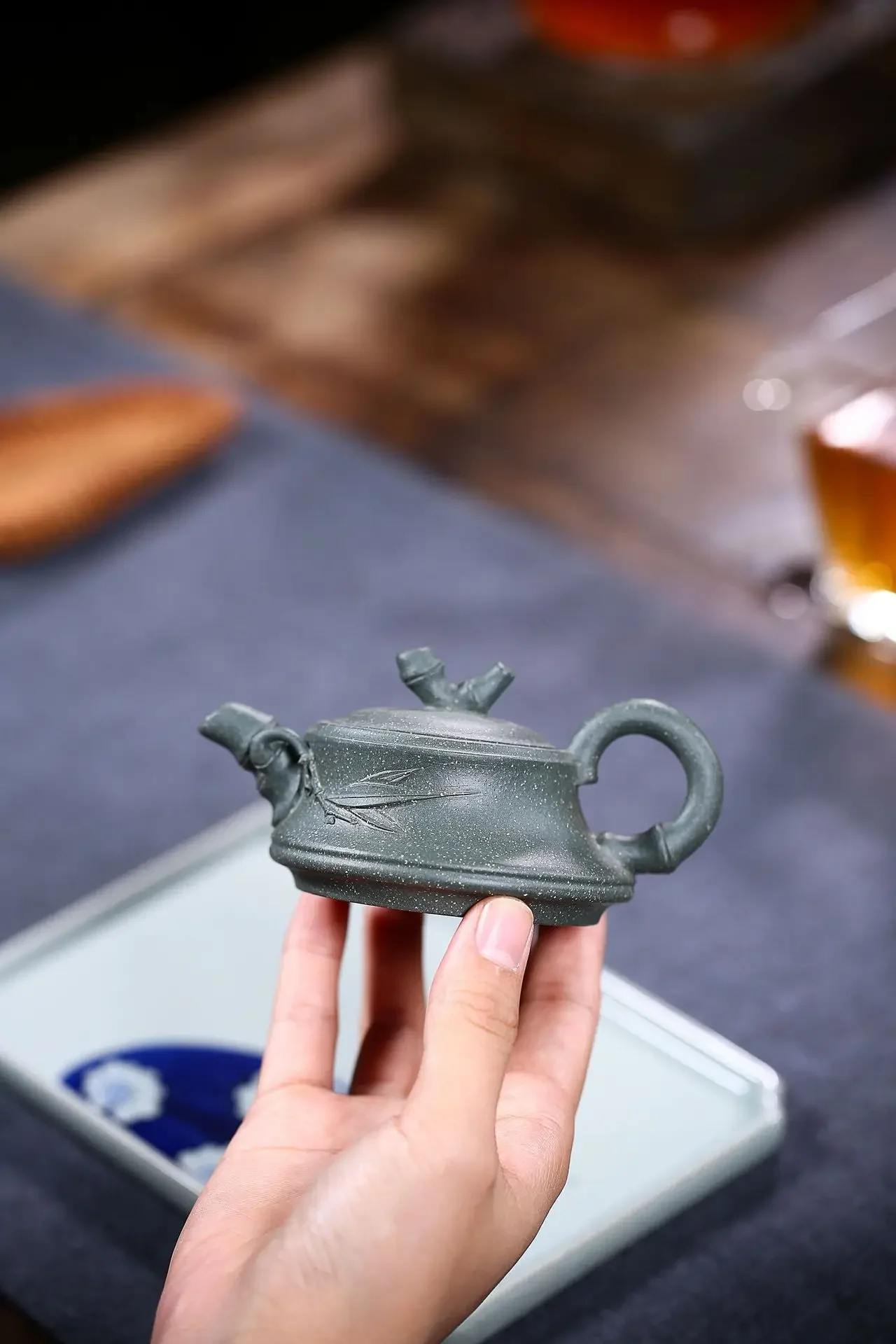 Handmade Zisha Teapot Purple Clay Yixing Kung-Fu Teaware Bamboo Section Mine Tianqing Mud Traditional Chinese Ceramics