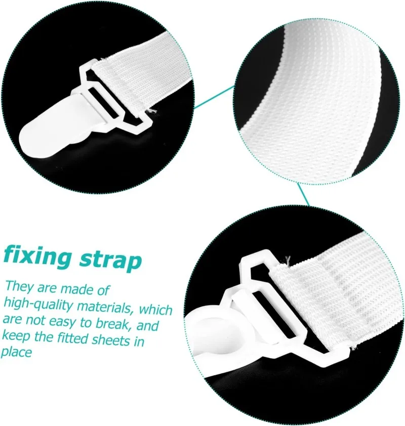 4pcs Bed Sheet Mattress Cover Blankets Grippers Clip Holder Elastic Adjustable Bed Sheet Cord Hook Loop Straps Strap Suspender