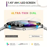 Reloj inteligente ultrafino con pantalla AMOLED de 1,43 pulgadas HD 466*466 muestra siempre el tiempo recordatorio de llamadas para mujeres y hombres nuevo reloj inteligente Original regalo