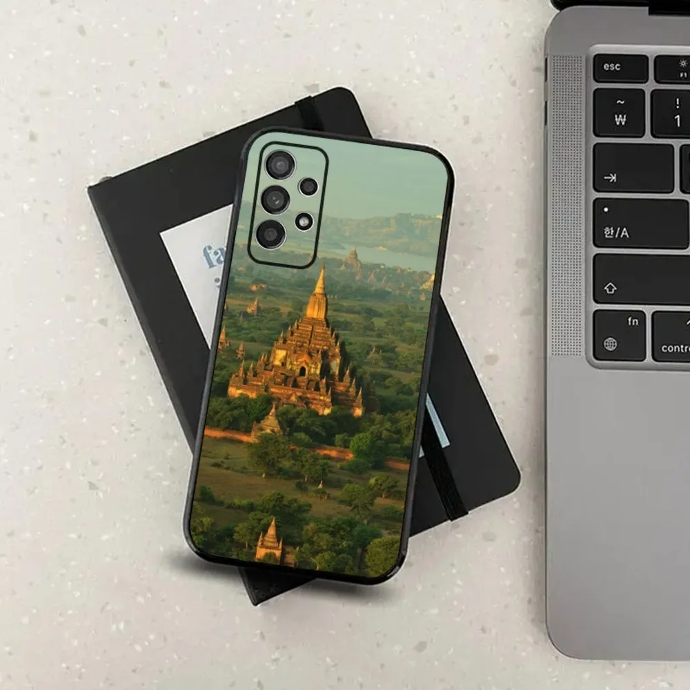 Angkor Wat Phone Case For Samsung S21,S22,S23,S30,Ultra,S20,Plus,Fe,Lite,Note,10,9,5G Black Soft Cover