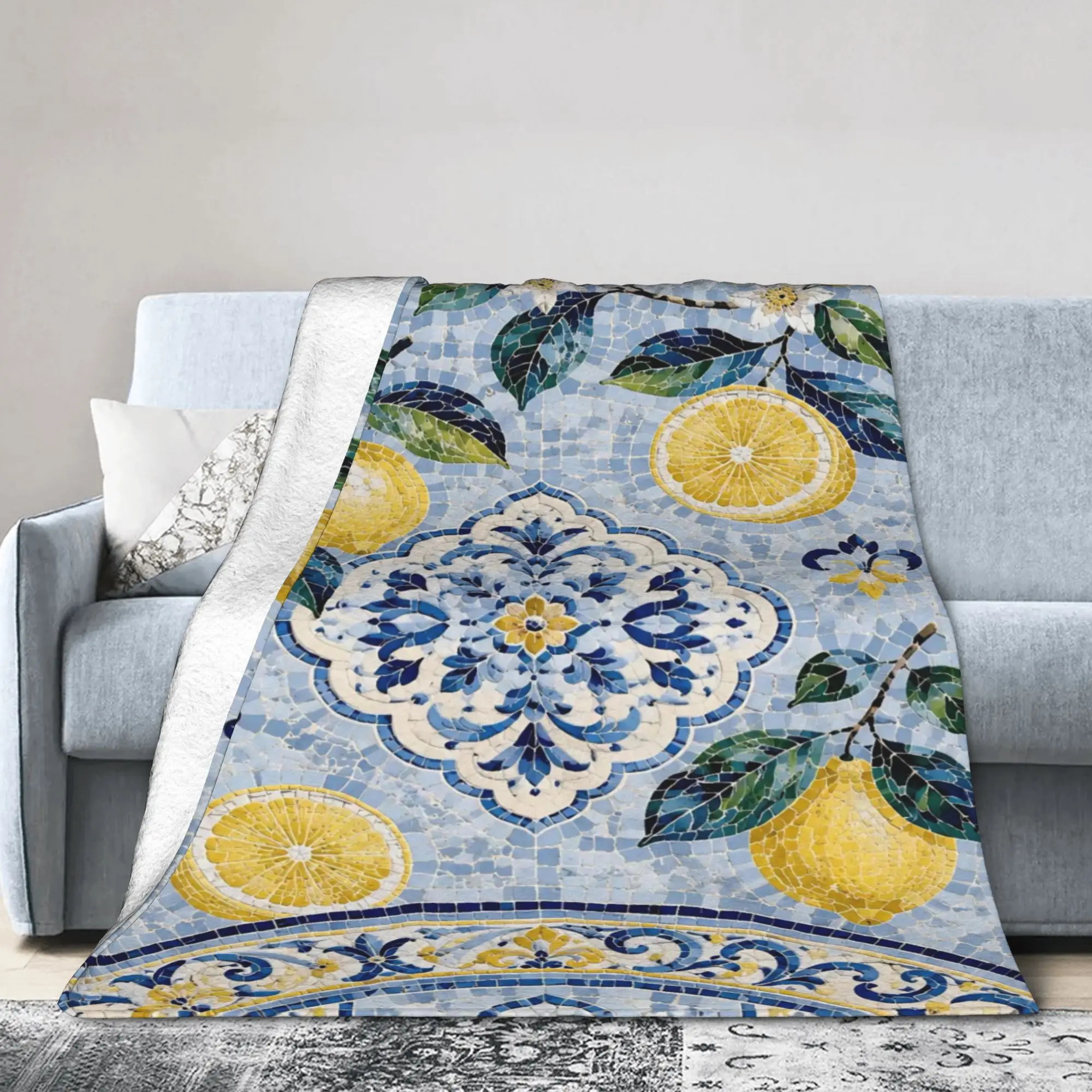 New Arrival Lemon Sicily Rectangle Blankets Soft Coral Fleece Plush  Comfortable Throw Blanket Machine Washable