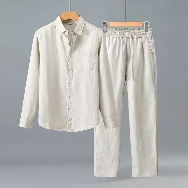 (Shirt + trousers) 2026 summer men fashion classic shirt men's business casual fashion shirts men A set of clothes size M-4XL view 4