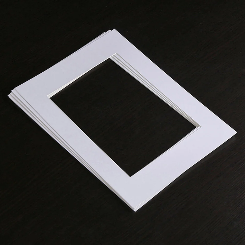 15 Pcs Photo Frame Artwork Mat Picture Rectangle Pre-cut Matting Paper for Frames