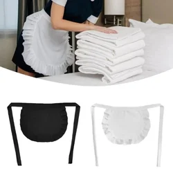1Pcs Waitress Maid Style Waist Apron Black White Cosplay Costume Cooking Aprons Cute Polyester Half Apron